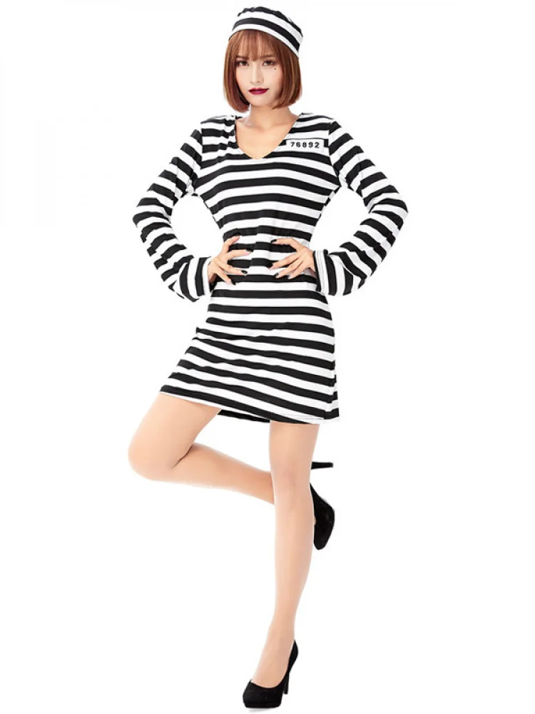 زي لعب دور سجين الهالوين، ملابس نسائية بمقاس خاص، أداء المسرح، أزياء صينية تقليدية #4