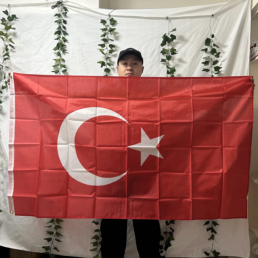 TIKI FLAG  90x150cm Tur Tr Turkey National flag hanging polyester banner for home decoration