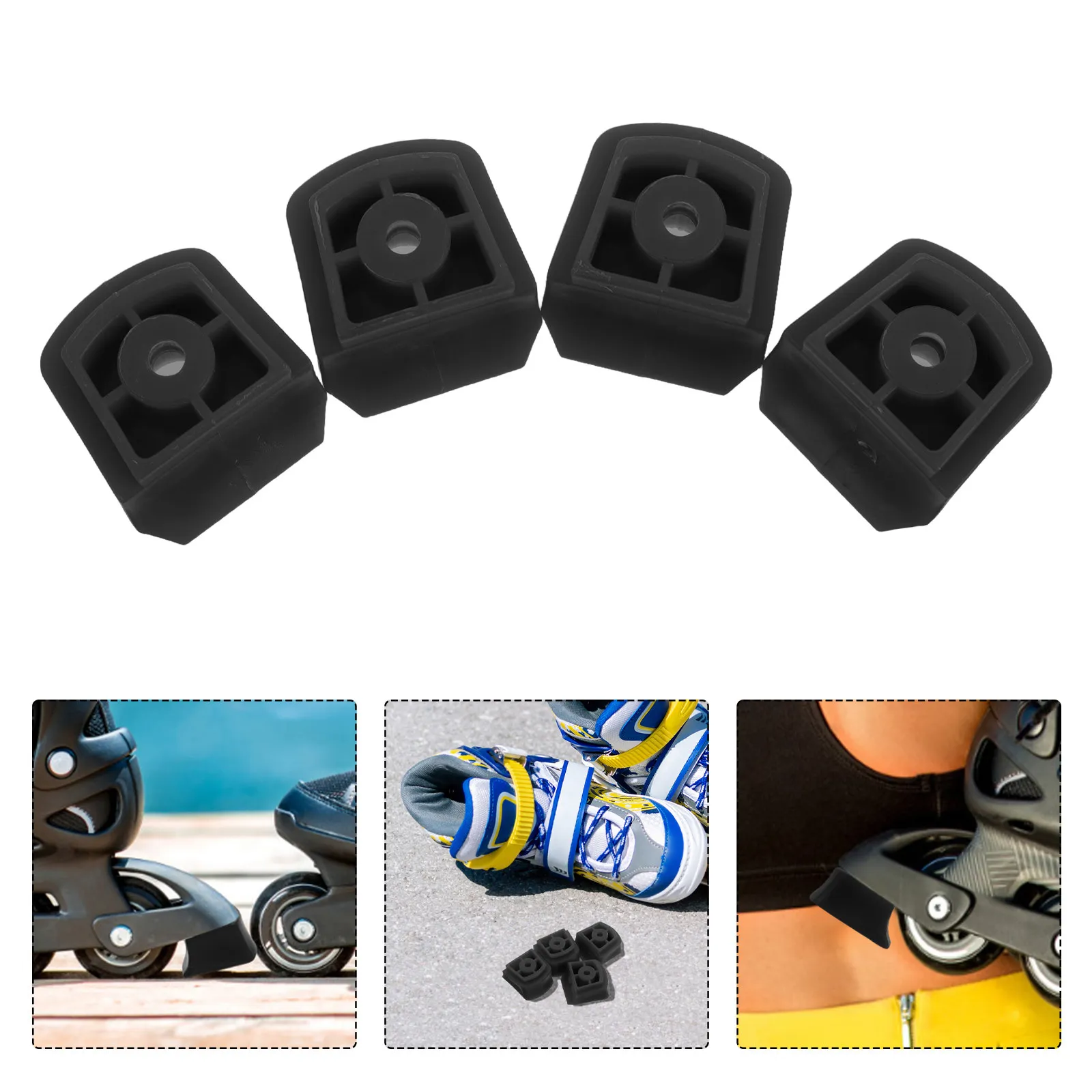 

4Pcs Roller Skate Brake Block Rubber Stopper for Inline Skates Bright Blue Universal Fit Kids Adult Skating Safety Brake Pad