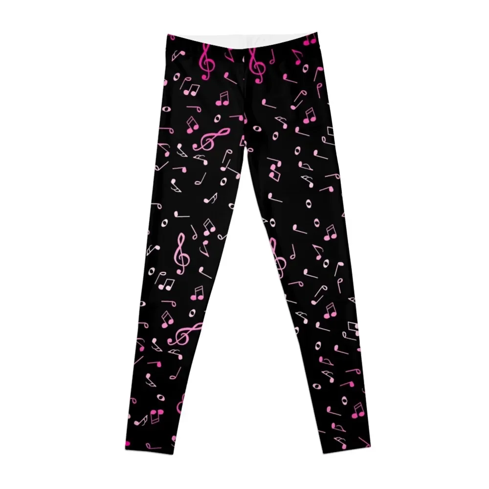 

Pink Gradient Music Notes Leggings Women's trousers legging push up workout clothes for Womens Leggings