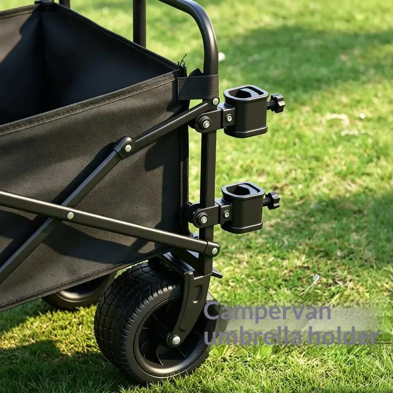 2Pcs Picnic Wagon Umbrella Clamp Portable Adjustable Pole Fixing Bracket Kit for Outdoor Use