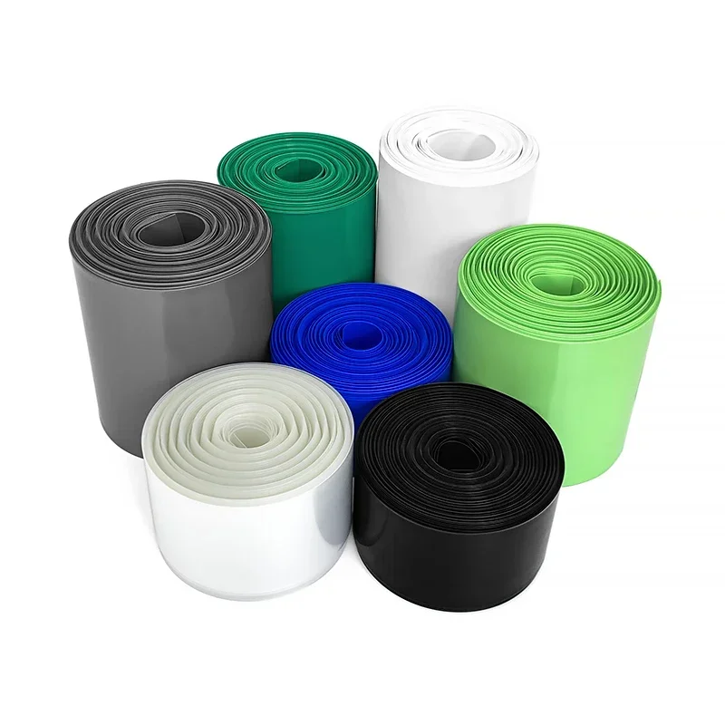PVC Heat Shrink Sleeve 1-10M High Shrink Ratio Insulating Anti‑Abrasion Film Wrap 30-150mm For 18650 Li‑ion Battery Pack