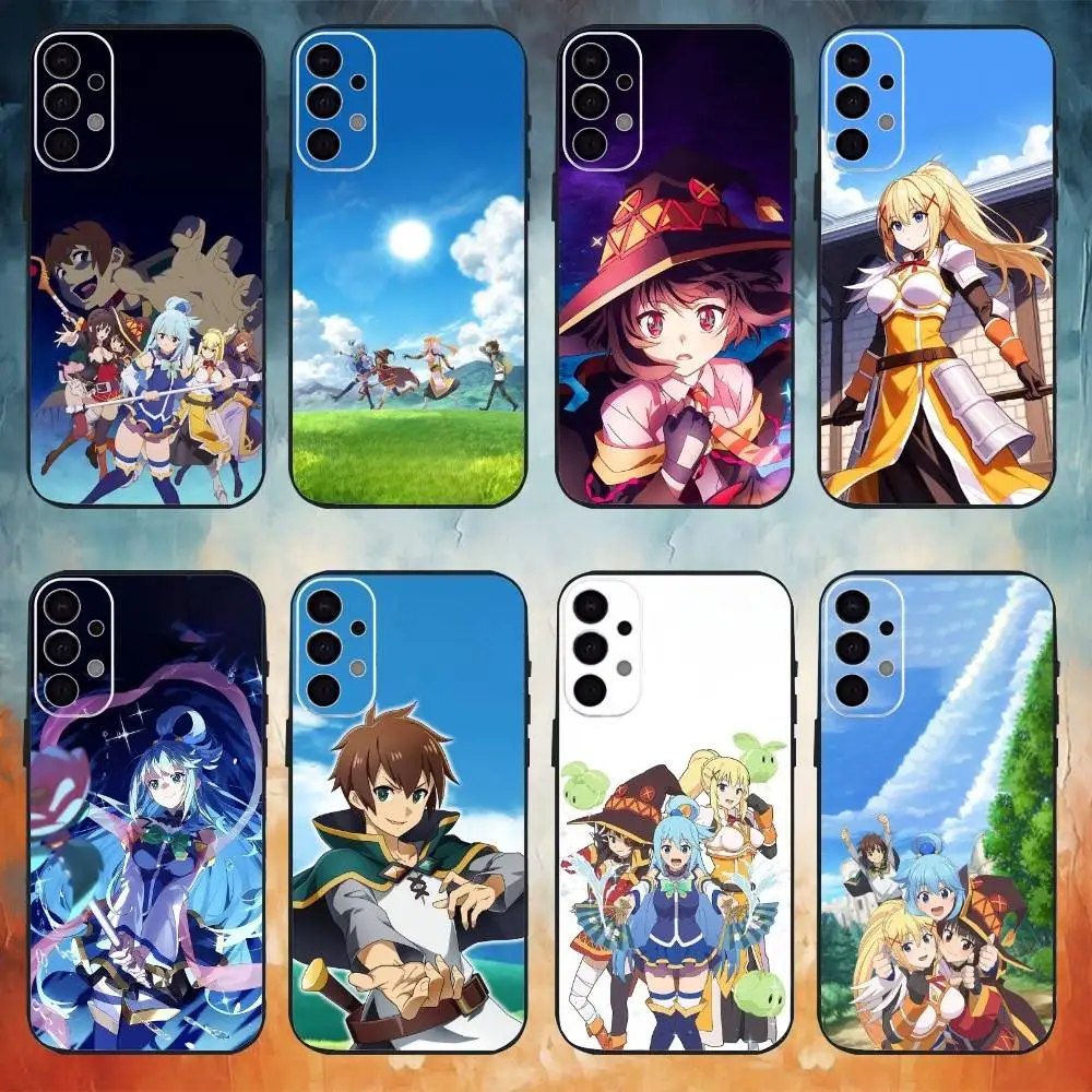 Anime K-KonoSuba Phone Case For Samsung S26,25,24,23,22,21,20,30,Ultra,Plus,Fe,Lite Black Shell
