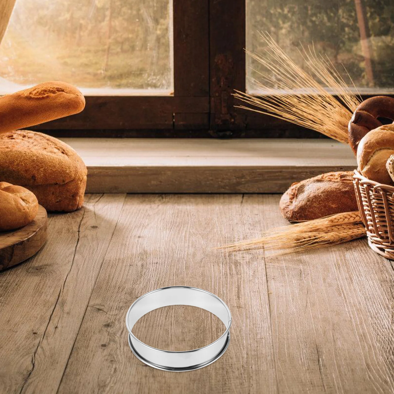 

4Pcs Stainless Steel Baking Ring Mold Cooking Rings Pancake Muffin 8cm Diameter Round Pastry Tool Kitchen Baking