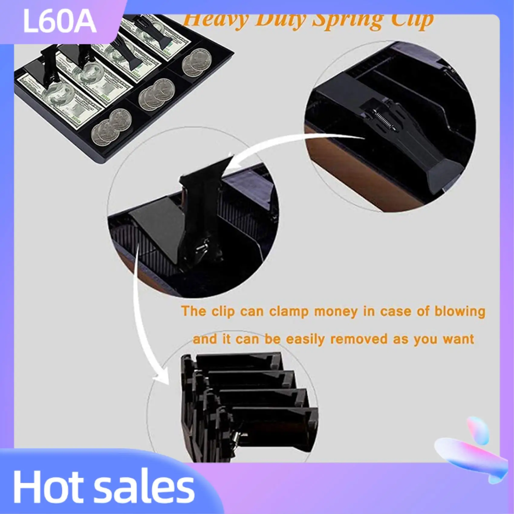 

L60A 2X Cash Register Drawer - Cash Money Tray Replacement 4 Bill/3 Coin Cash Register Insert Tray,12.6 X 9.6 X 1.4Inch