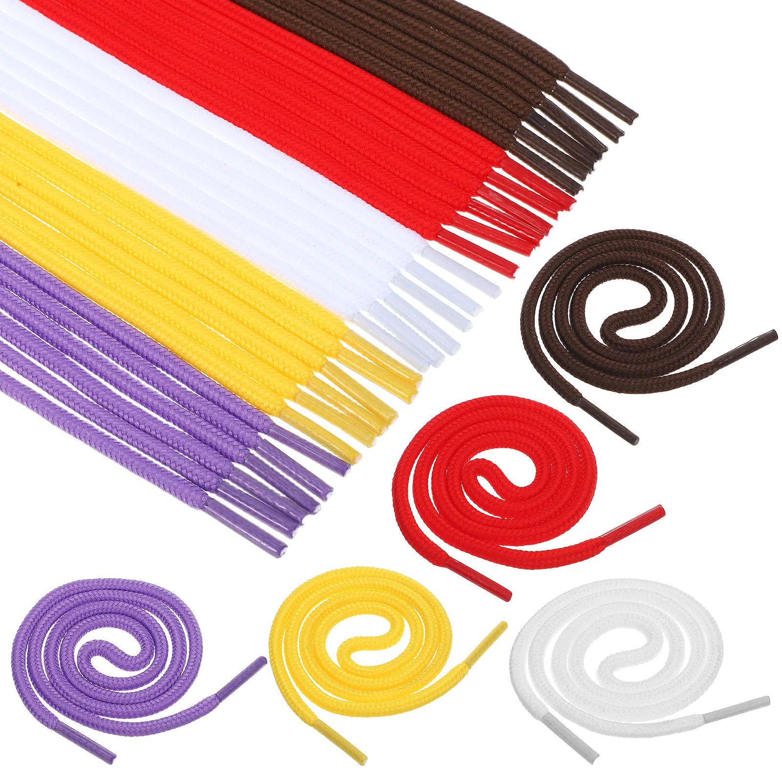 

30pcs Colored Shoelaces Round Laces for Sneakers Athletic Shoes Boots Skates Polyester Assorted Replacement Accessories