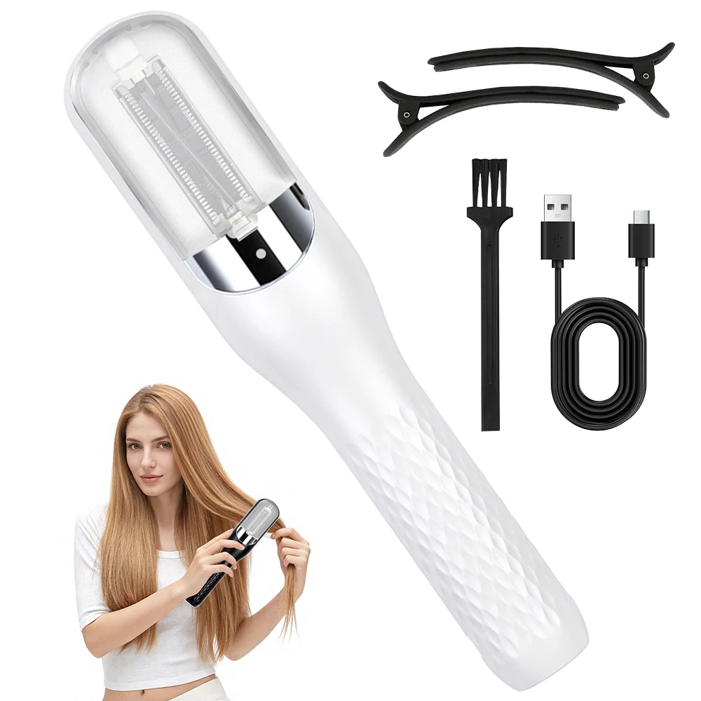 

Rechargeable Cordless Hair Ends Trimmer for Dry, Damaged, Brittle, Curly & Straight Hair, Portable Women Split End Hair Trimmer