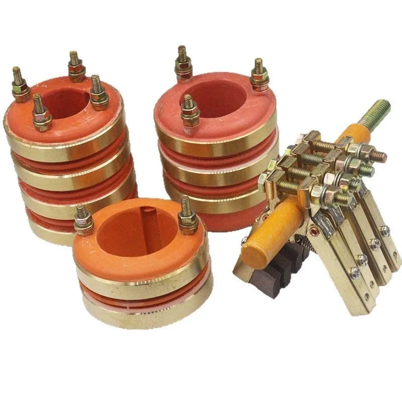 2 Way Alternator Generator Copper Ring Carbon Brush Holder Assembly Conductive Slip Ring Collector Inner Diameter 20MM 25MM 35MM