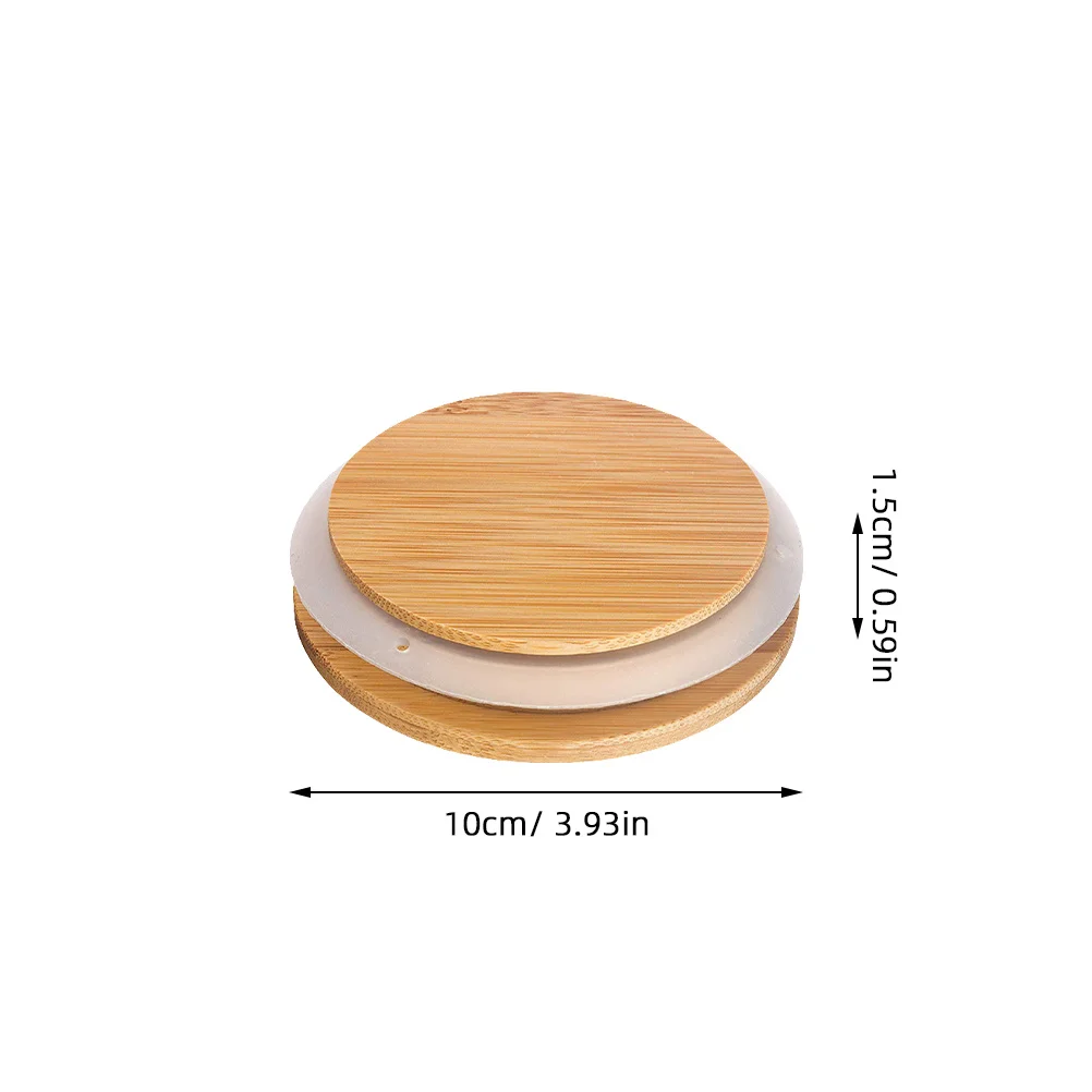2Pcs Bamboo Lid Glass Jar Cover Sealing Cap Replacement for Storage Bottle Accessories Bottle Lid Glass Jar Cover