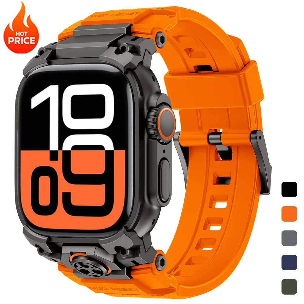 

Силиконовый ремешок для Apple Watch Ultra 3 2 1 49 мм, роскошный спортивный ремешок для Iwatch Series Ultra 49 мм, сменные аксессуары для браслета