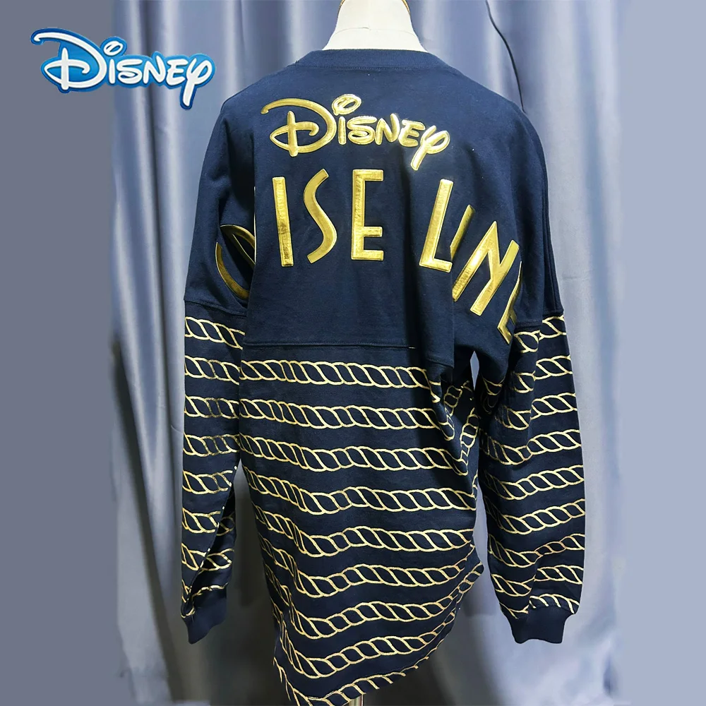 Disney Women Couple Mickey Mouse Hoodies Sweatshirt Unisex Disney Cruise Line Letter Loose O-Neck Long Sleeves Jumper Casual New