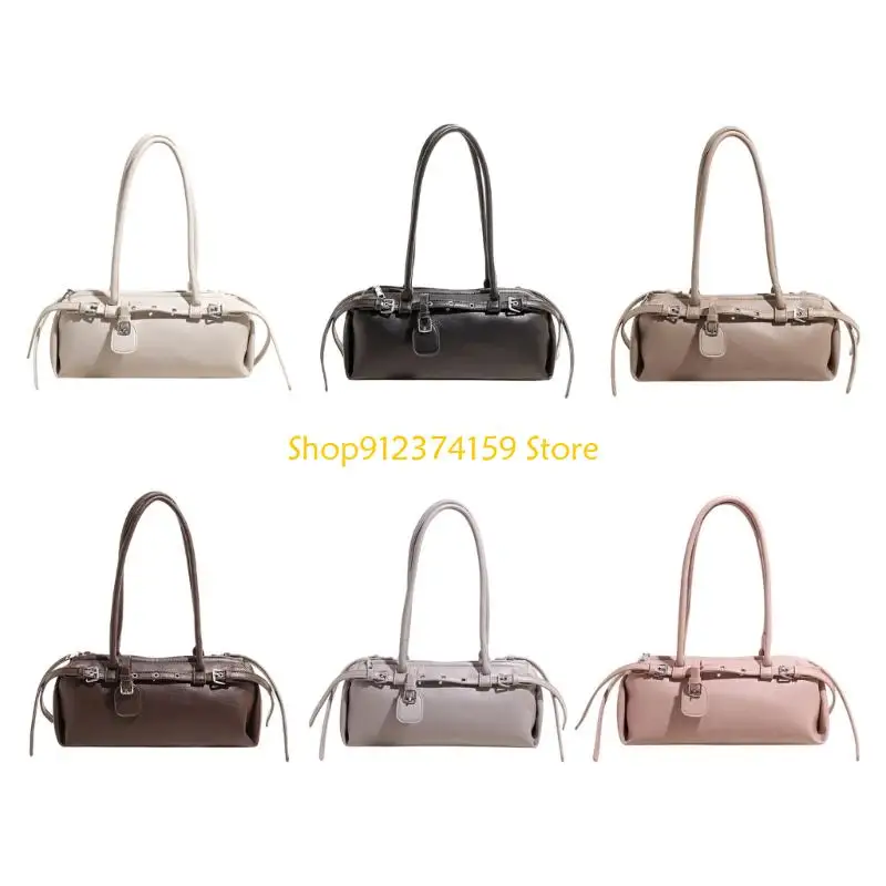 G5AE Retro PU Leather Handbag Multipurpose Carry Option Spacious Compartment Modern Shoulder Bag For Women Casual Outfits