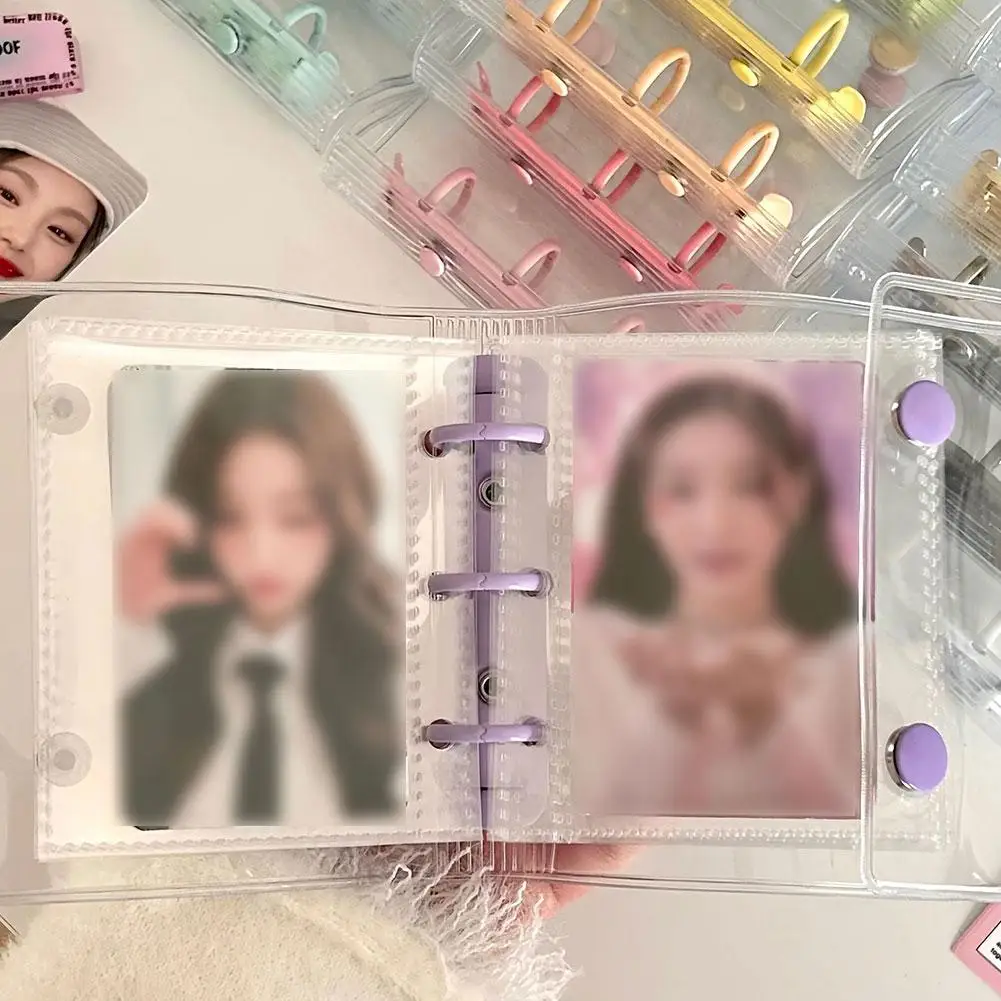 Transparent Photo Card Binder 3 inch Mini Photo Album Idol Photocard Holder Loose-leaf Idol Card Protector Book