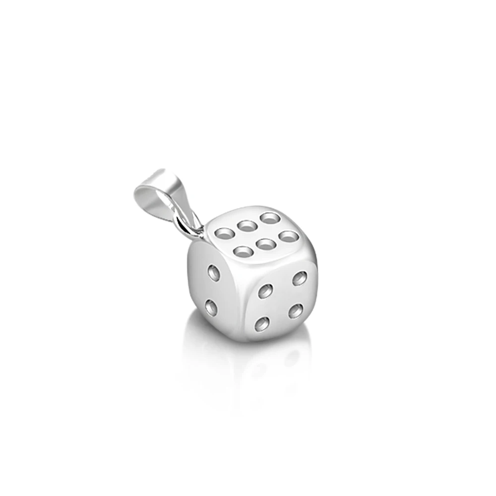 925 Sterling Silver Lucky Square Dice Pendants Cube Charm Choker Necklace for Women Men Jewelry gift