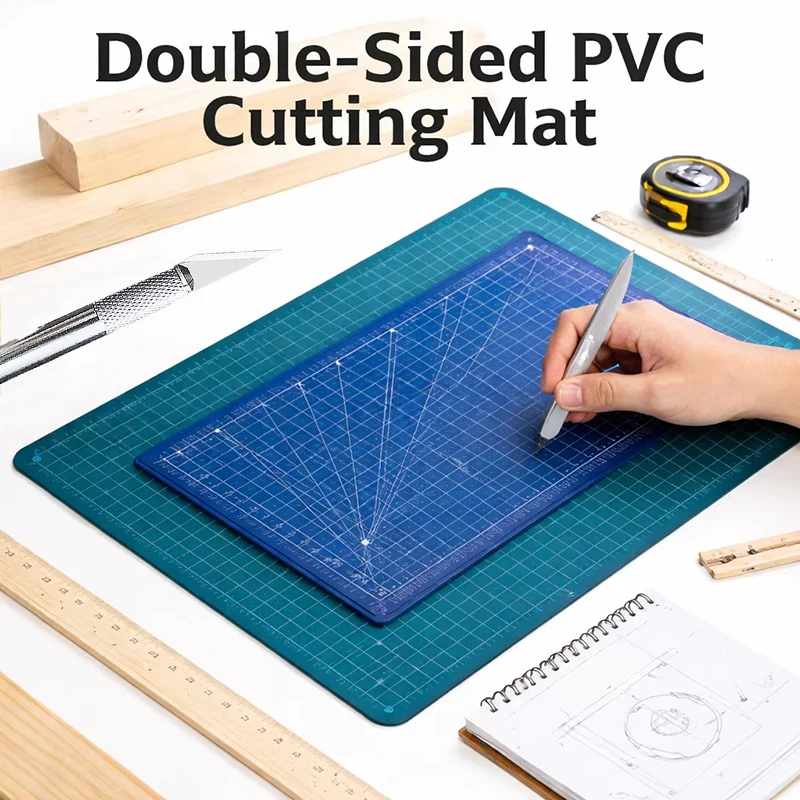 A3/A4/A5 Cutting Pad Set PVC Table Craft Mat With Utility Knife And Ruler For Leather Process Sewing Engraving DIY Cutting Tools