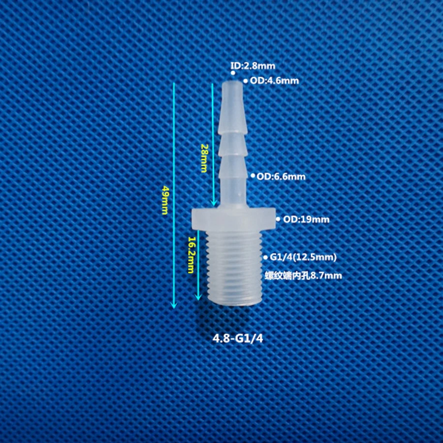 Joint de tuyau barbelé en plastique Wildoda, adaptateur de tuyau en silicone, 1/8, 1/4, 3/8 BSP mâle vers 2.8, 3.9, 4.8, 6.4, 7.9, 9.5, 11.1mm,