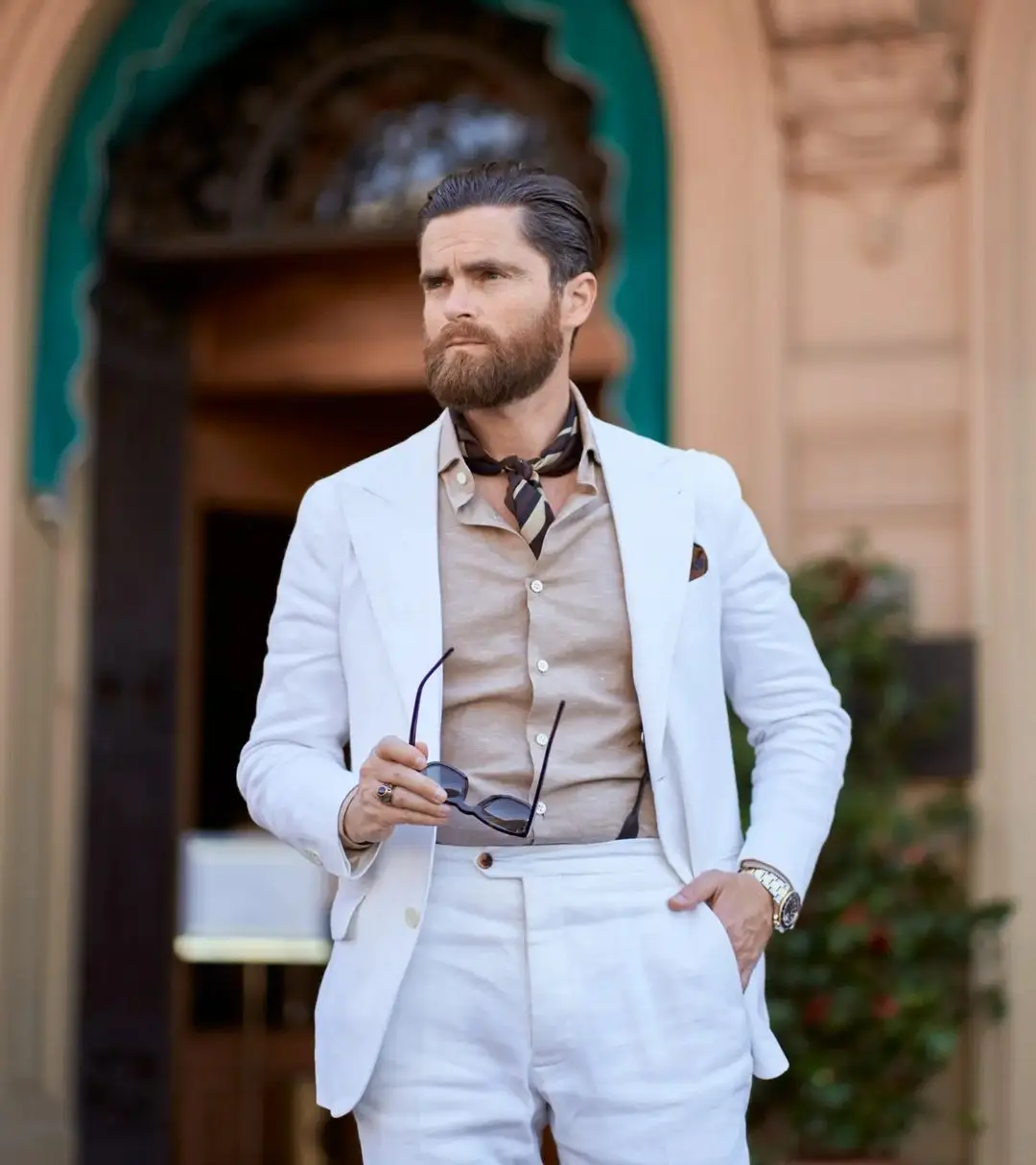 Esmoquin de talla grande para hombre, traje de dos piezas ajustado, con solapa, para fiesta de graduación, chaqueta y pantalones, color blanco