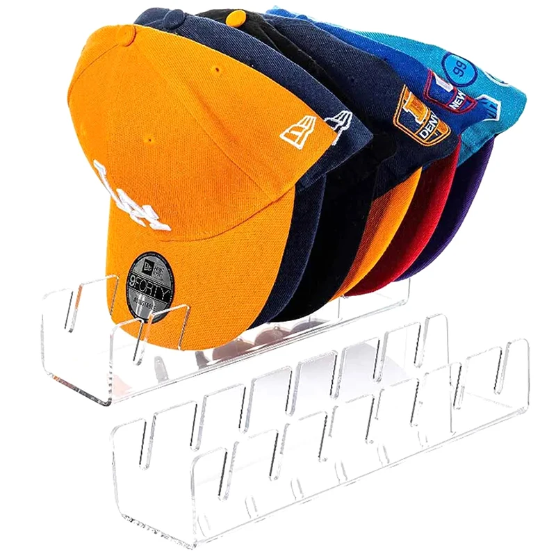 Présentoir de casquette de baseball en acrylique transparent, porte-chapeau durable T1, rangement de Cisco à la maison, décoration gauche, 7 trous