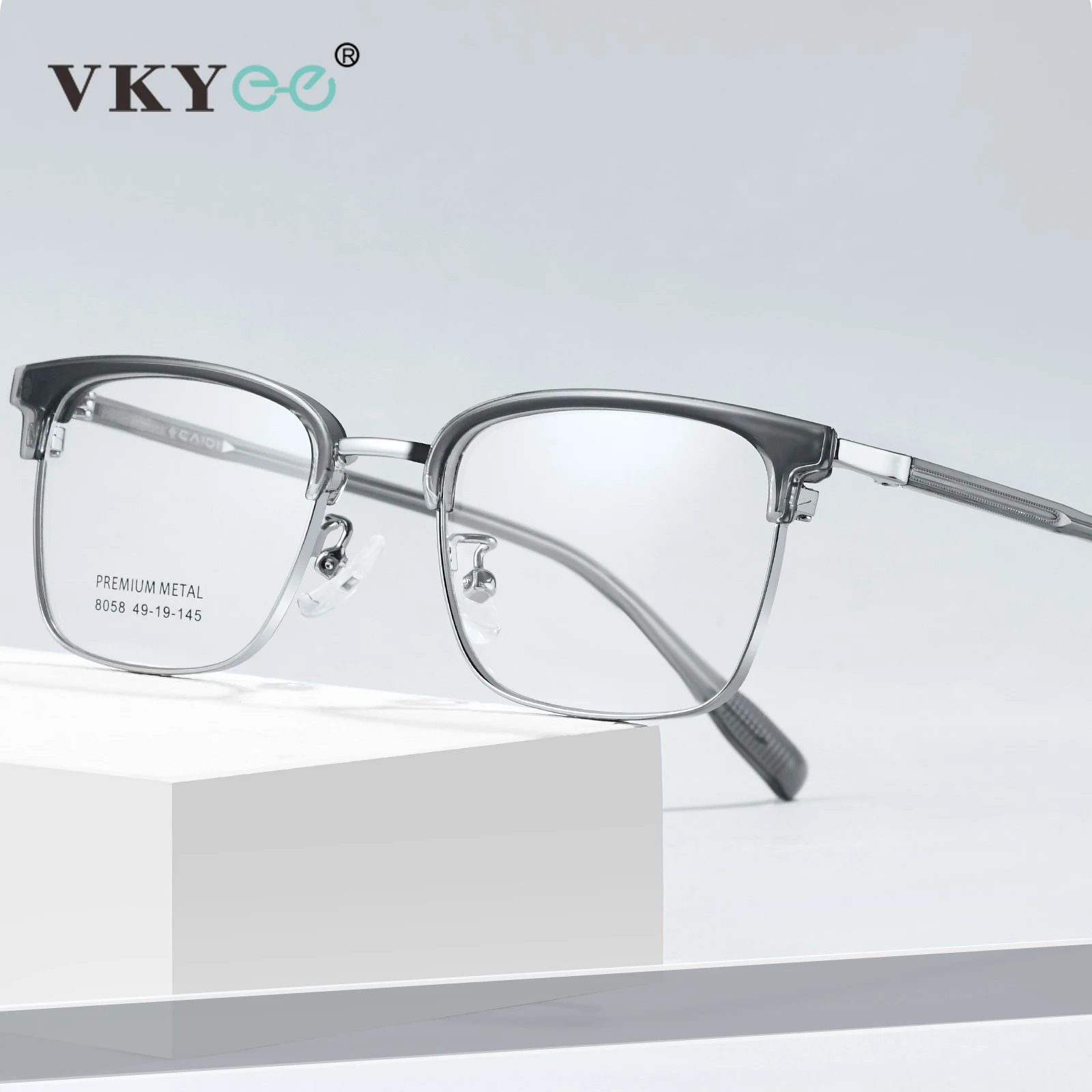 

VKYEE новые модные мужские фотохромные очки в маленькой оправе с геометрическим рисунком и защитой от синего света могут быть изготовлены по индивидуальному заказу по рецепту 8058