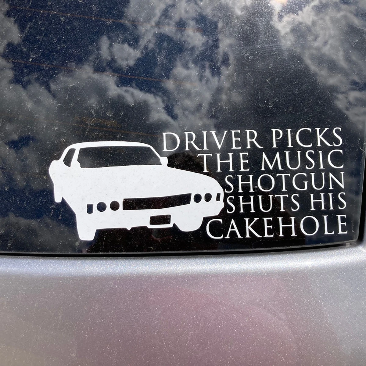

Car Styling Vinyl Decals Windows Bumper Decor Stickers Driver Picks the Music Shotgun Shuts His CakeHole Decoration Accessories