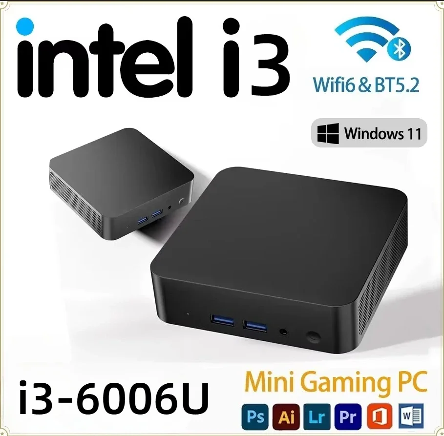 Intel Core i3-6006U  Mini PC  Windows 11 Gaming Computer Desktop PC RAM 16GB SSD 1TB WiFi6 BT5.2 Portable Gamer PC