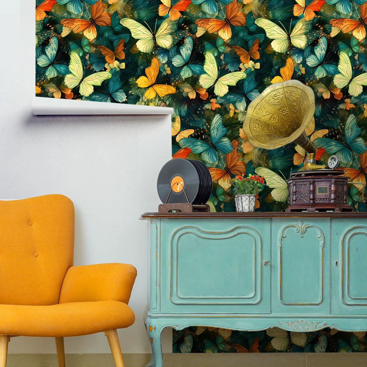 

Красочные обои с изображением бабочки, съемные контактные бумаги в стиле бохо, шкаф для спальни для девочек, виниловые водонепроницаемые обои