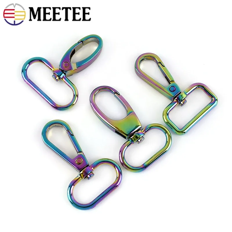 20Pcs 16-50mm Metal Buckles Rainbow Swivel Lobster Buckle Bag Strap Trigger Snap Clip Clasp Webbing Hook DIY Hardware Accessory