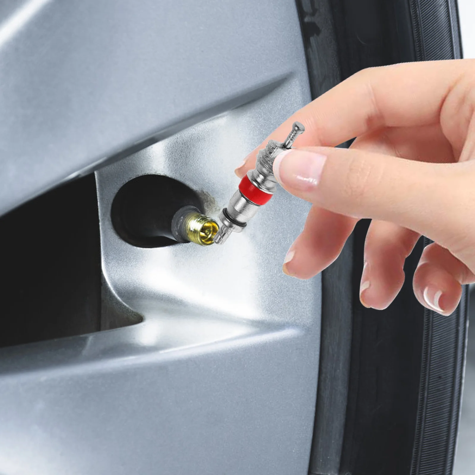 

100pcs Tire Stem Core Replacement Heavy Duty Nickel-Plated Brass For Car Truck Motorcycle Bicycle Atv Tire Repair Tool 300 Psi