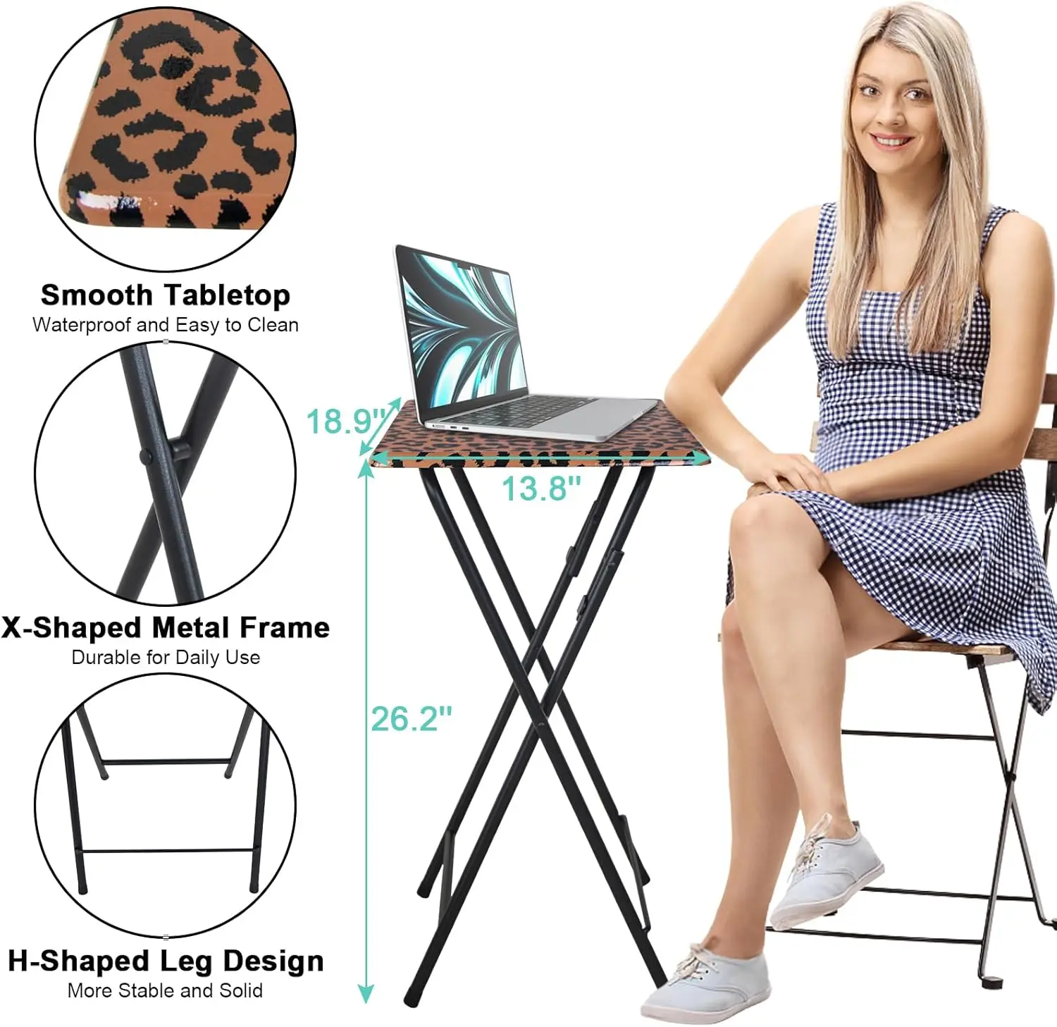 

Folding Tv Tray Table, Tv Tray For Eating On Couch, Small Folding Table, Portable Tray Table Couch Desk, Foldable Snack Table,