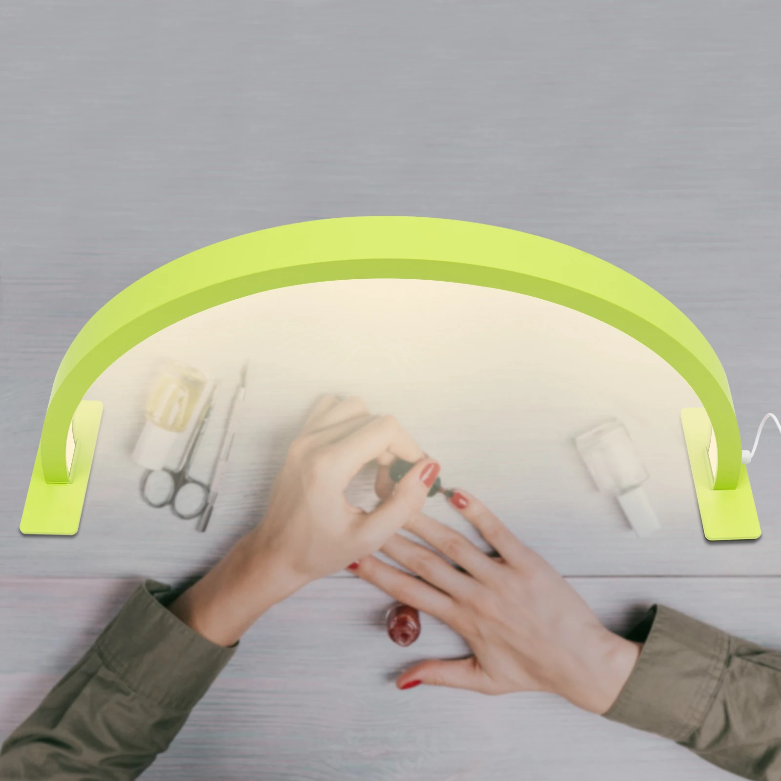 Lampa LED w kształcie półksiężyca, lampka z regulacją jasności 3000K-6000K, lampka biurkowa w kształcie półksiężyca do zdobienia paznokci, stop aluminium, PVC do paznokci