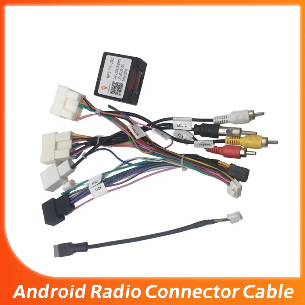 Adaptador de Cabo de 16 Pinos para 28 Pinos e 30 Pinos, Cabo de Alimentação para Rádio Automotivo Android 2 Din com Decodificador Canbus para Toyota Hilux 2023