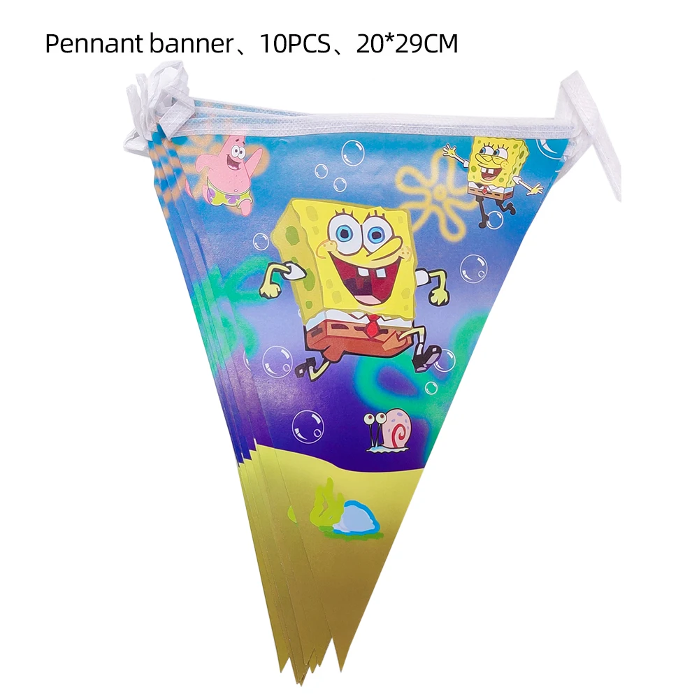 Sponge-Bob Birthday Decoration 20/10People Disposable Tableware Plate Tablecloth Candy Box Baby Shower Kid Girls Party Supplies