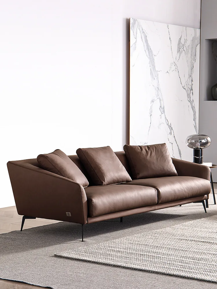 simple small apartment with first layer cowhide, three seats in the living room