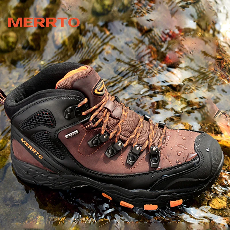 MERRTO Hiking shoes Men waterproof hunting Boots Male trekking boot mountian Leather Sneakers Tactical Desert Combat Ankle Boots