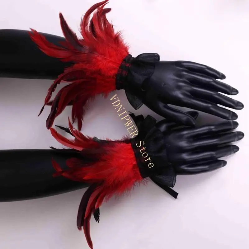 Nhập vai tay áo lông vũ trang phục phụ kiện cho lễ hội âm nhạc Halloween D08E