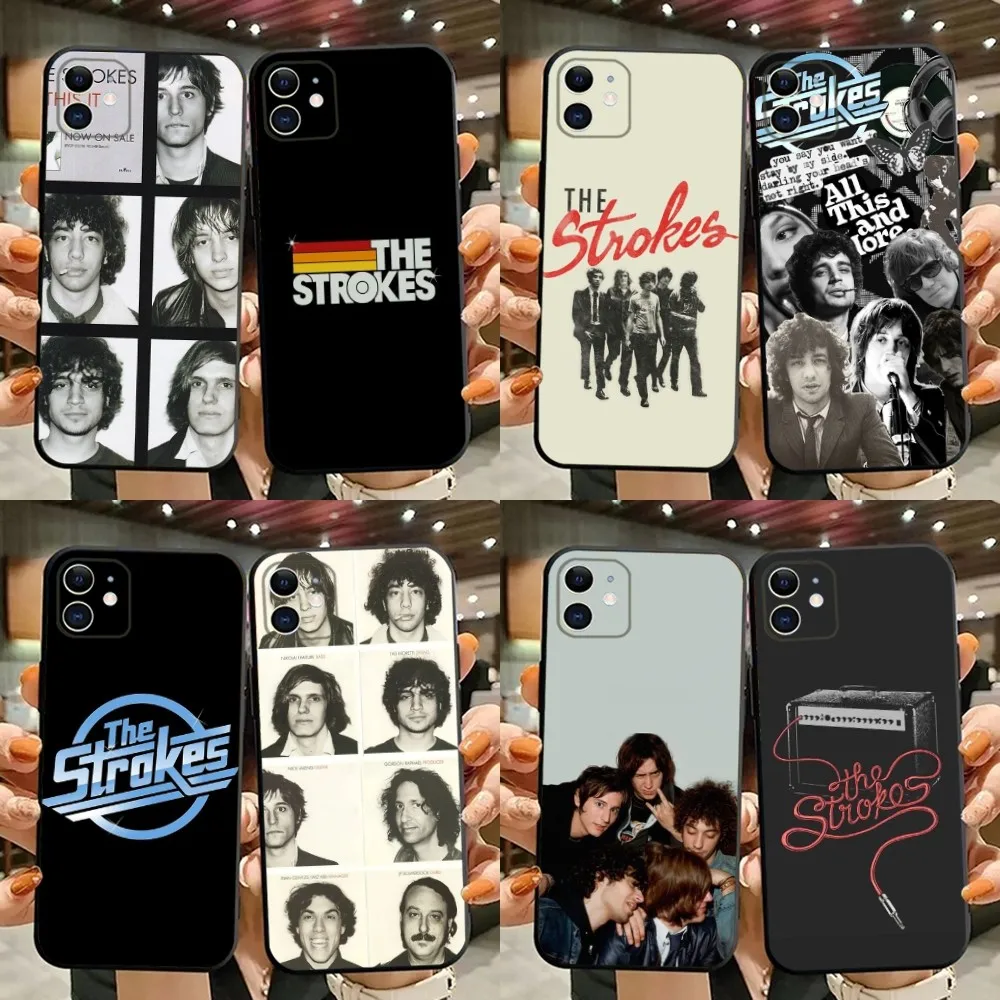 Band The S-strokes Phone Case For iPhone 15,14,13,12,11,Plus,Pro Max,XS,X,XR,SE,Mini,8,7 Soft Silicone Black Cover