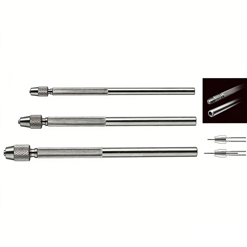 

ANEX Penetration Type Precision Pin Vise Jewelry Making & Micro Drilling Carbon Steel Hollow Handle for Adjustable Drill Bits