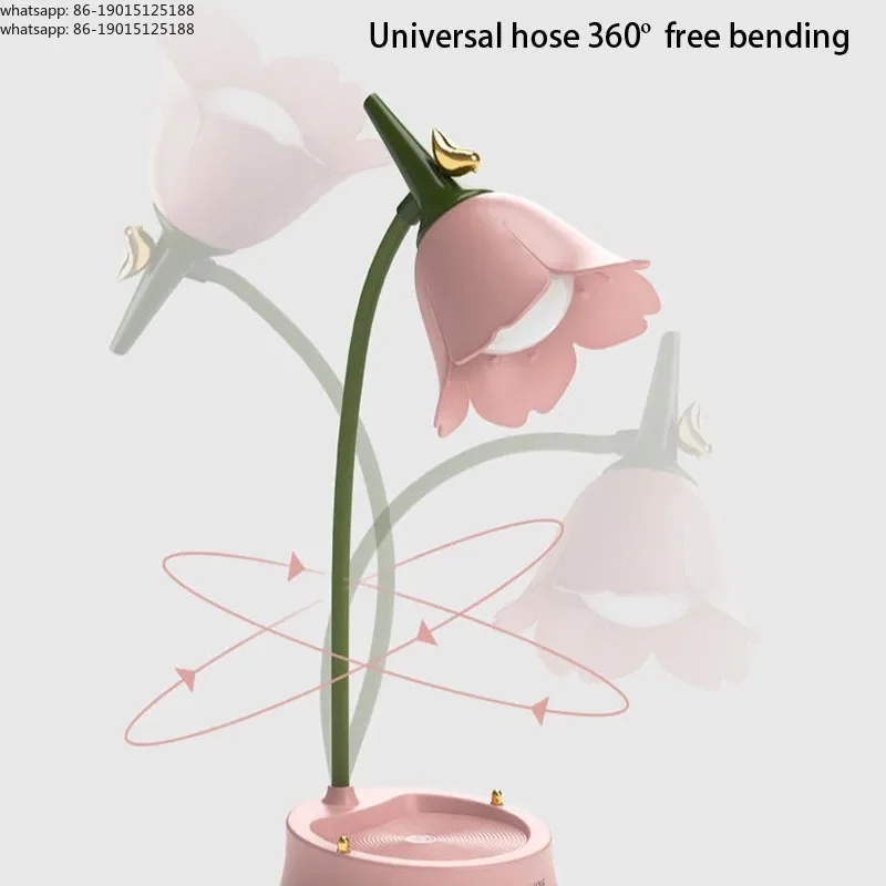 Flower LED desk lamp, student bedroom lighting, touch reading lamp, multi-functional eye protection