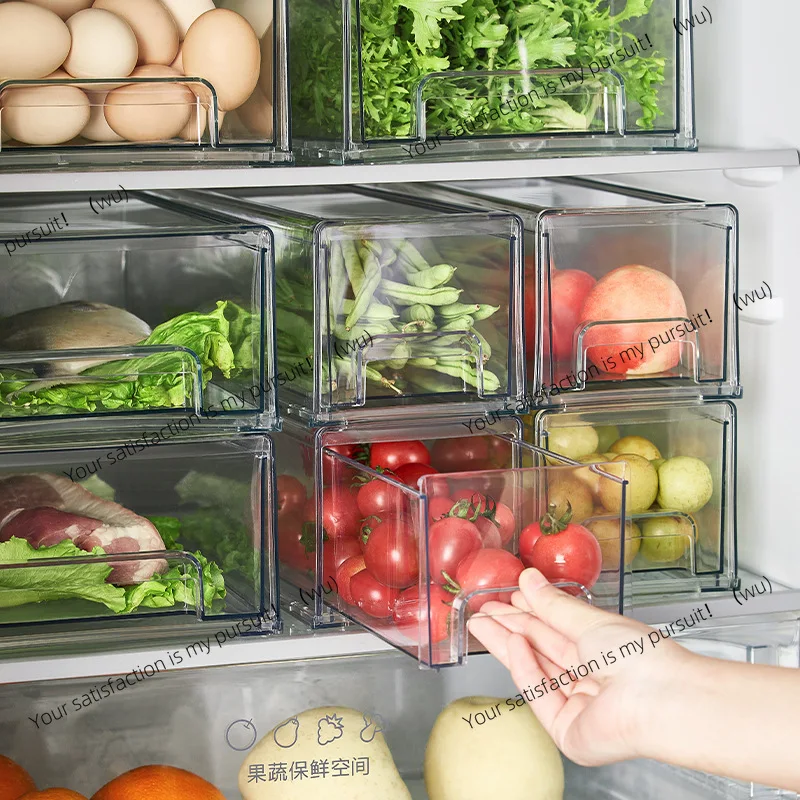 

Refrigerator Storage Box Kitchen Food Drawer Storage Food Grade Food Organizing Box Drawer Type
