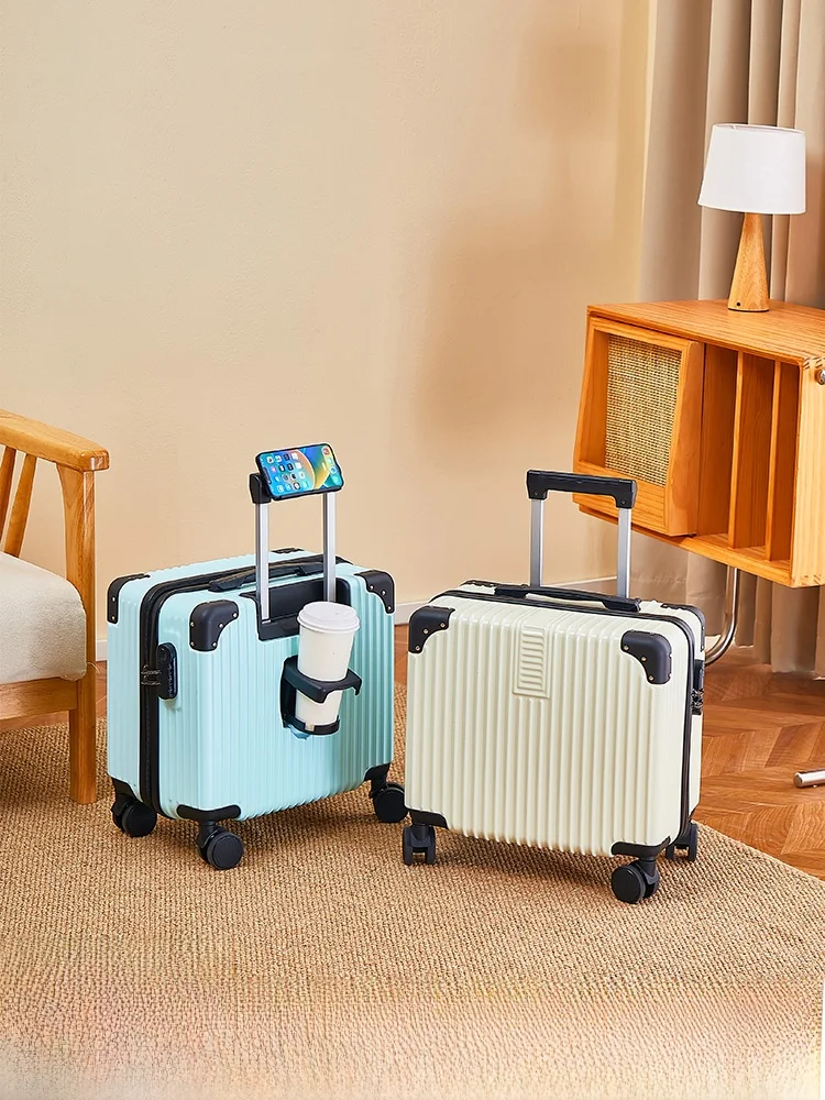 lightweight-small-carry-on-suitcase-for-women-18-inch-children's-short-trip-password-combination-luggage-trendy-abs-pvc-unive