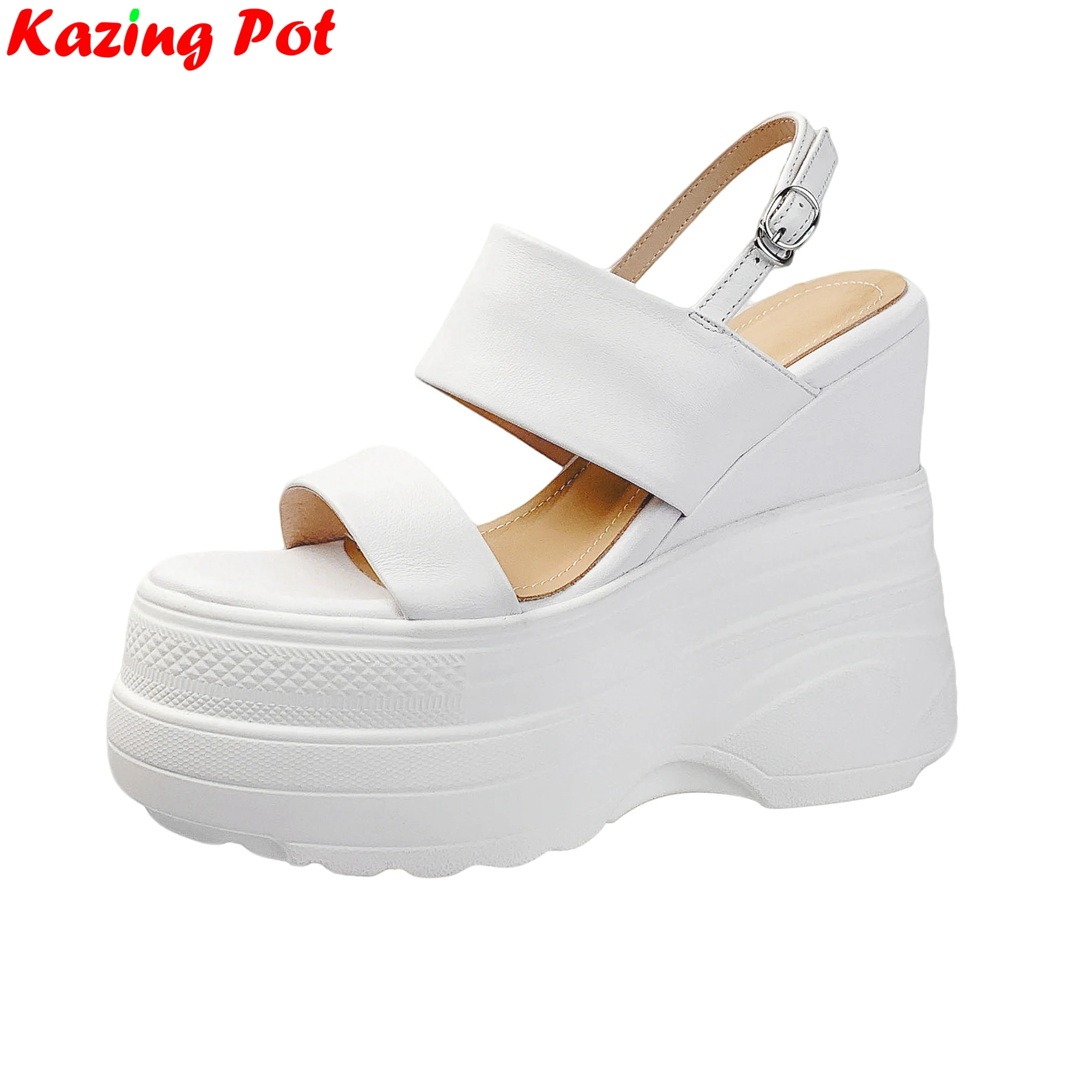 

Женские летние сандалии Superstar из натуральной кожи на очень высокой платформе с открытым носком, с ремешком на пятке, роскошные, для вечеринок, повседневные, для отпуска