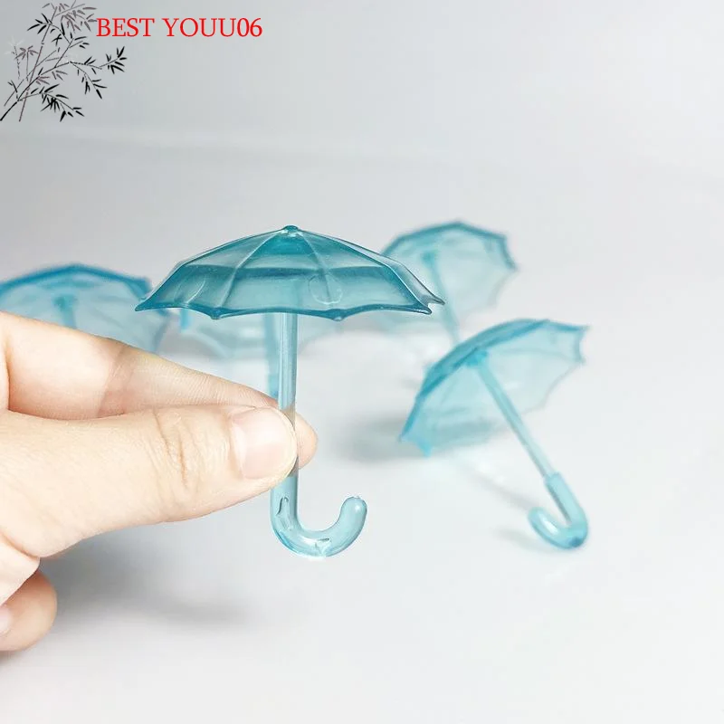 Hot 1Pcs Dollhouse Furniture Accessories Transparent Plastic Mini Umbrella Home Decoration Children's Play Toys