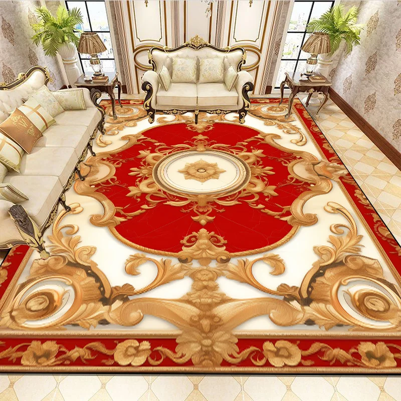 European Living Room Carpet Decoration Luxury Pattern Floor Mat Sofa Coffee Table Blanket Room Bedroom Large Area Rug Non-slip