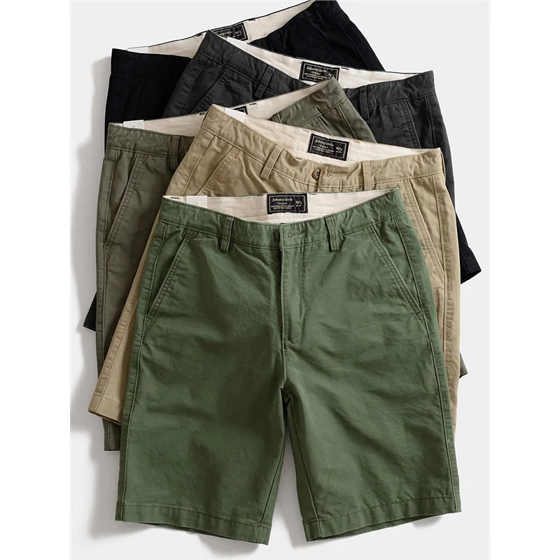 

Retro American Ameika Pure Cotton Color Workwear Casual Four-Five orts Trendy Men Summer Five-Six Mid-Pants Basic