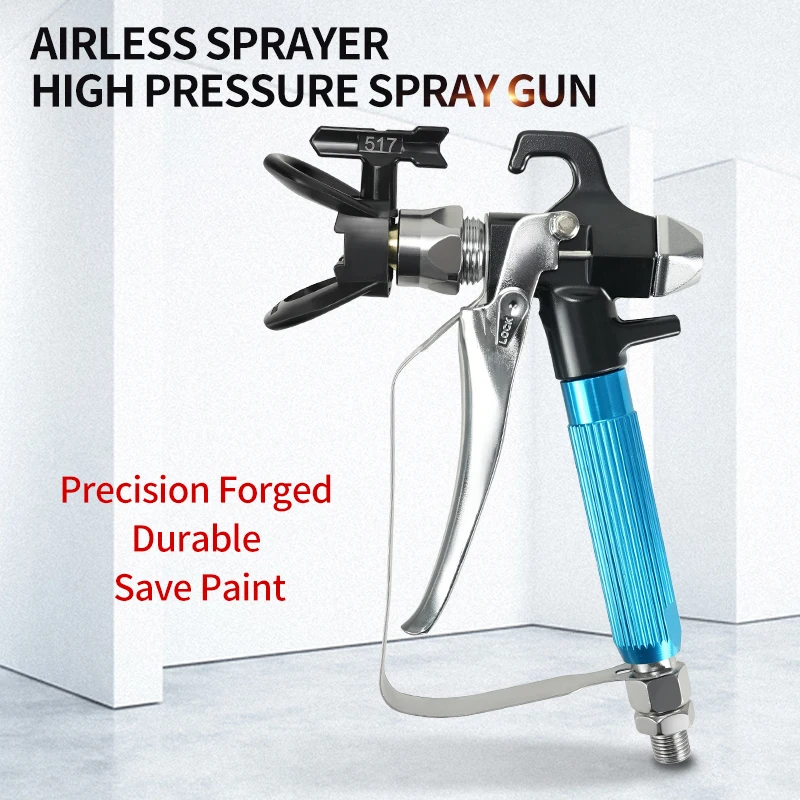 

High Pressure Airless Paint Spray Gun ZT-11S, with Safety Latch & Steel Nozzle 517 Fine Atomization for Home & Professional Use