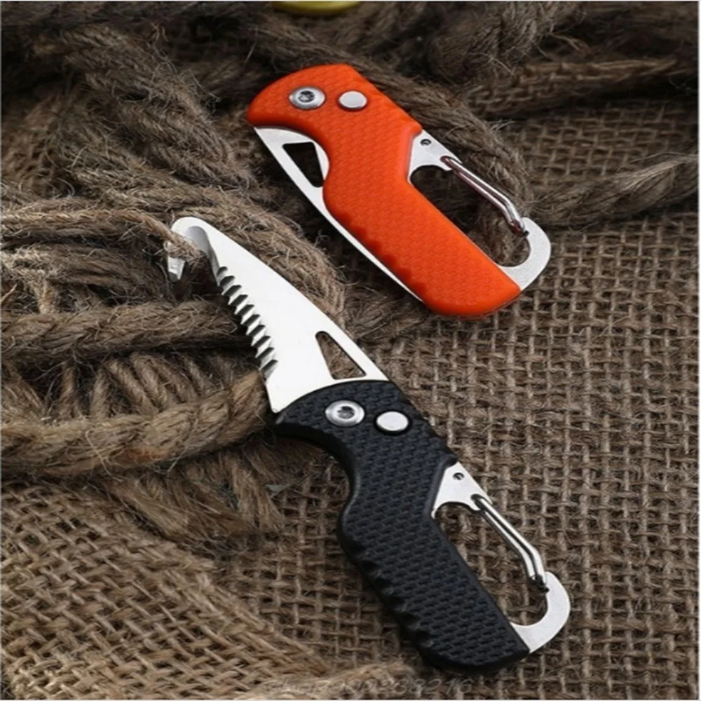 Portable Multifunctional Express Parcel Knife, Keychain, Serrated Hook, Carry-on Unpacking, Emergency Survival Tool Box Opener