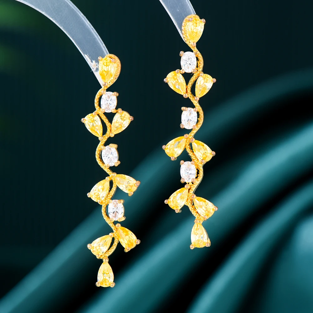 

Missvikki Trendy Celebrity Favorite Cubic Zirconia Women Drop Dangle Earrings for Wedding Tassel Earrings pendientes mujer mod