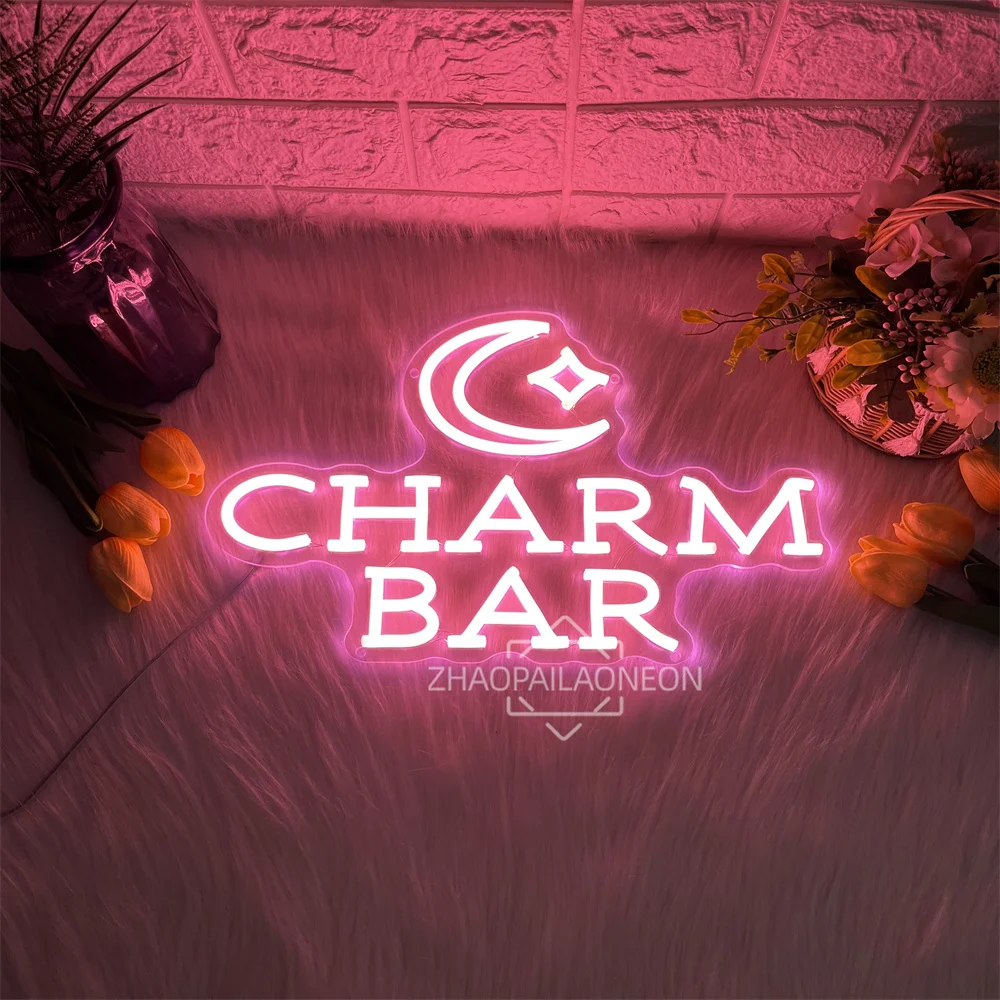 

Charm Bar Neon Sign Home Bedroom Wall Art Decor Coffee Cafe Neon Lights USB Wedding Cafe Bar Party Decoeation Business Signs