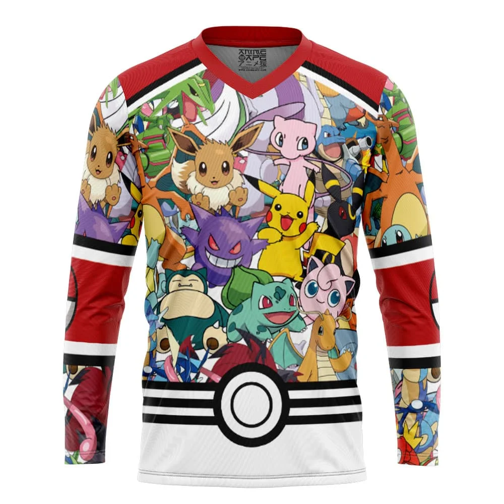 Bandai Anime Character Uniform Style V Neck Long Sleeve Shirt, Breathable Pullover Top for Video Shoot & Themed Party