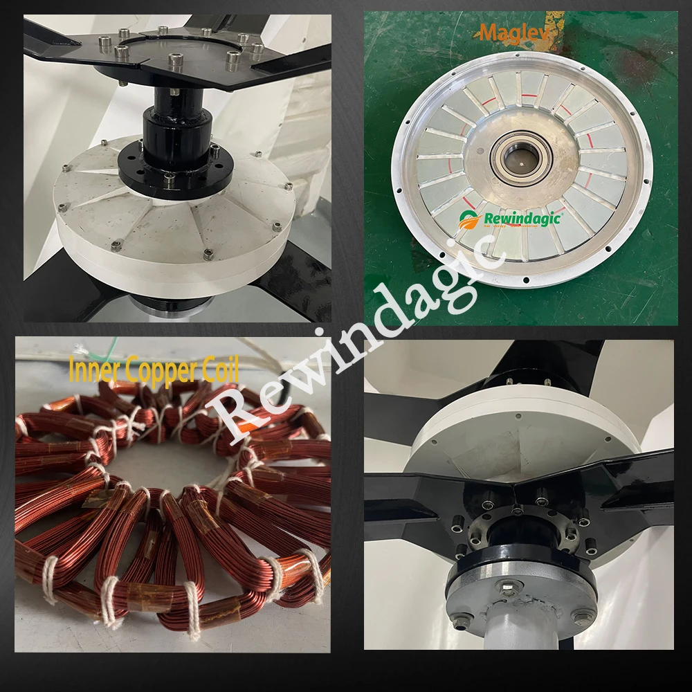 50KW 100KW 3Blades Vertical Wind Generator 220V 3Phase Alternator Windmill Permanent Magnet Generator Water Turbine Household